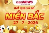 XSMB 27/7 - Kết quả XSMB hôm nay thứ 2 ngày 27/7/2026