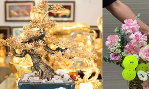 Quà 20/10 độc lạ: Tùng bonsai mạ vàng đắt đỏ, hoa Pickleball lần đầu xuất hiện