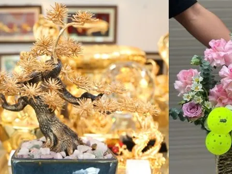 Quà 20/10 độc lạ: Tùng bonsai mạ vàng đắt đỏ, hoa Pickleball lần đầu xuất hiện