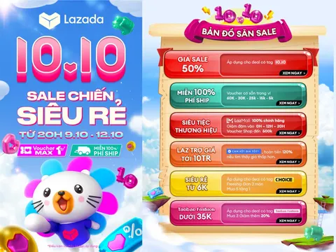 “Tăng tốc” mùa mua sắm cuối năm cùng Lazada với Lễ hội mua sắm 10.10 “Sale Chiến Siêu Rẻ”