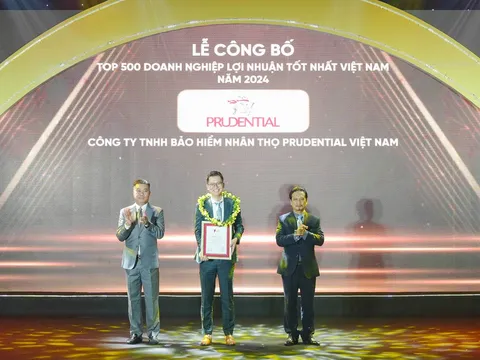 Prudential Việt Nam tiếp tục lọt vào bảng xếp hạng VNR500