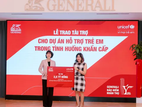 Tập đoàn Generali tài trợ 2,5 tỷ đồng cho dự án bảo vệ trẻ em