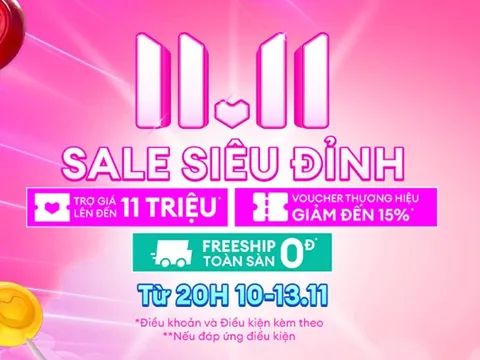 Lazada tung nhiều ưu đãi “khủng” dịp siêu sale 11.11